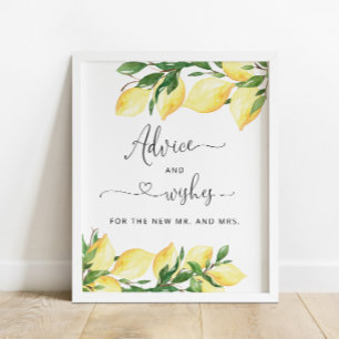 Lemon Advice For The Bride and Wishes Poster
