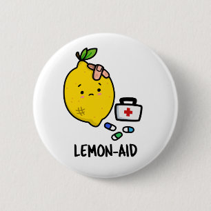 Lemon-aid Funny First Aid Lemon Pun  6 Cm Round Badge