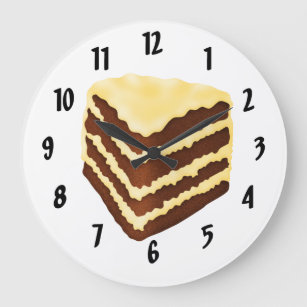Lemon and Chocolate Cake Large Clock