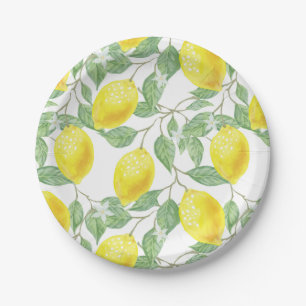 Lemon and Leaf Main Squeeze Bridal Shower Paper Plate