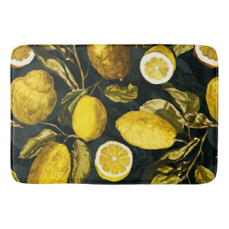 Lemon and Leaf Pattern V Bath Mat