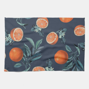Lemon and Leaf Pattern VI Tea Towel