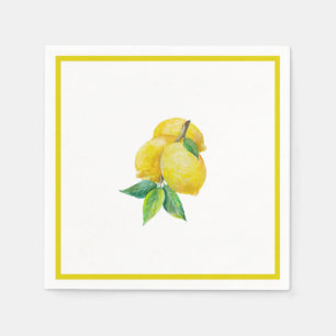 Lemon and Leaves Cocktail Napkin