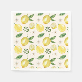 Lemon and Leaves Pattern Napkins