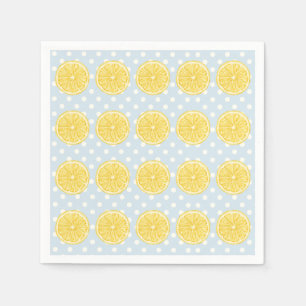 Lemon and Light Blue Summer Napkins