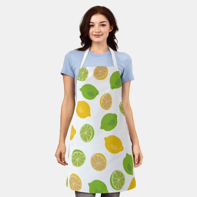 Lemon and Lime Pattern Apron (Worn)
