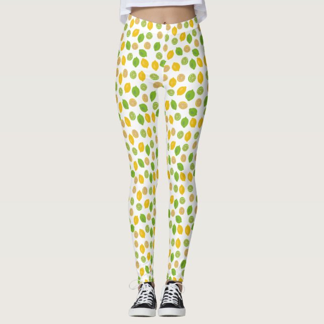 Lemon and Lime Pattern Leggings (Front)