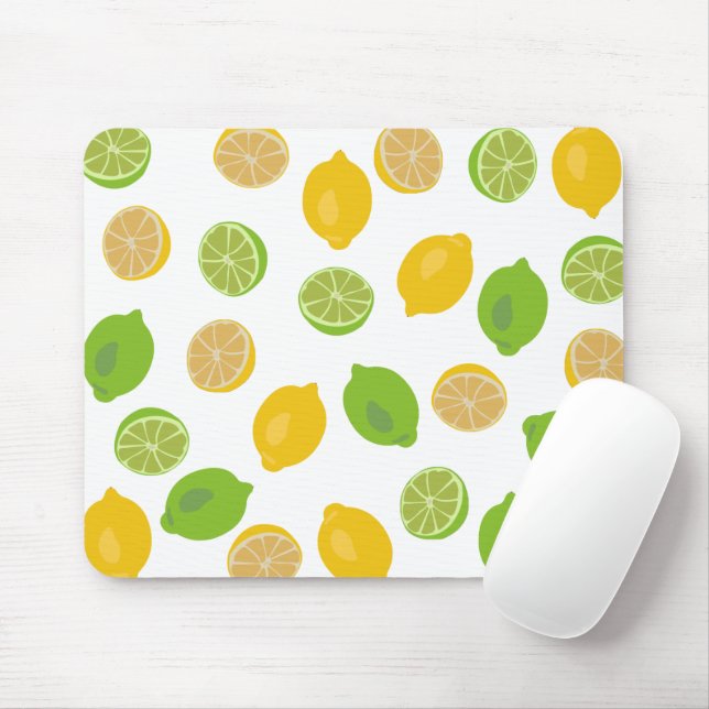 Lemon and Lime Pattern Mouse Mat (With Mouse)
