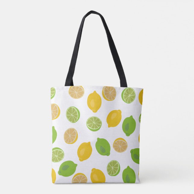 Lemon and Lime Pattern Tote Bag (Back)