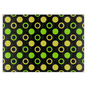 Lemon And Lime Rings And Polka Dots by STaylor Cutting Board