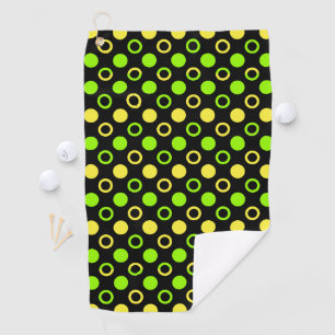 Lemon and Lime Rings and Polka Dots by STaylor Golf Towel
