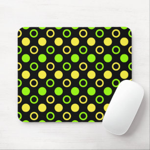 Lemon and Lime Rings and Polka Dots by STaylor Mouse Mat