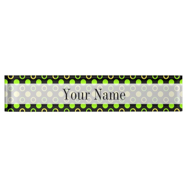 Lemon and Lime Rings and Polka Dots by STaylor Nameplate (Front)