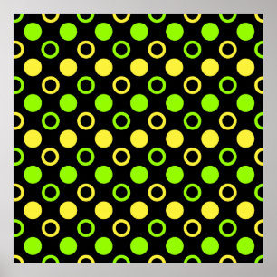 Lemon and Lime Rings and Polka Dots by STaylor Poster
