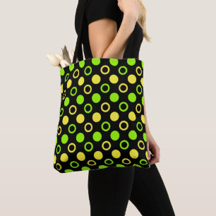 Lemon and Lime Rings and Polka Dots by STaylor Tote Bag