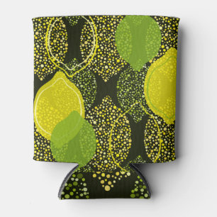 Lemon and lime seamless pattern. can cooler