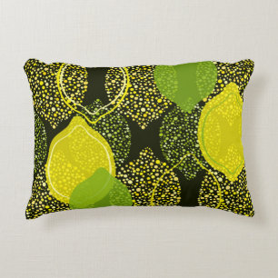 Lemon and lime seamless pattern. decorative cushion