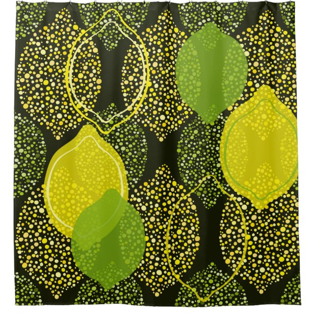 Lemon and lime seamless pattern. shower curtain (Front)