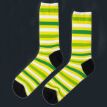 Lemon and LIme - Yellow Green White Striped Socks<br><div class="desc">Colourful, lemon yellow, lime green, and white striped socks. Add a pop of colour and fun to your wardrobe with these vibrant striped socks, perfect for anyone who loves to make a statement with their footwear. Featuring bold, eye-catching stripes in a variety of colours, these socks are designed to bring...</div>