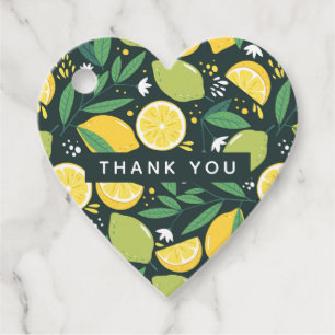 Lemon and Limes Fruit Pattern in Green and Yellow Favour Tags
