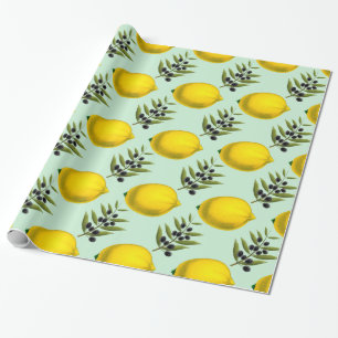 Lemon and olives Forever Wrapping Paper