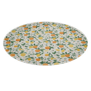 Lemon And Orange Citrus Pattern Cutting Board