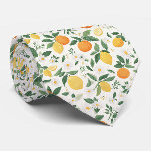 Lemon And Orange Citrus Pattern  Tie