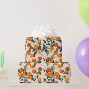 Lemon and Orange Citrus Pattern Wrapping Paper