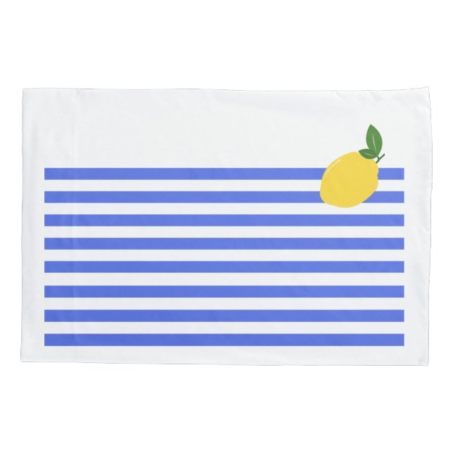 Lemon and stripes Single Pillowcase, Standard Size Pillowcase (Back)
