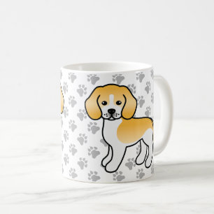 Lemon And White Beagle Cartoon Dog & Paws Coffee Mug