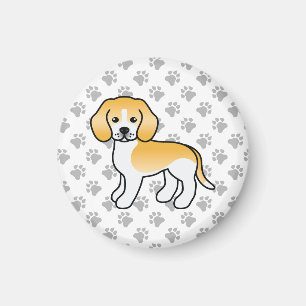 Lemon And White Beagle Cute Cartoon Dog Magnet