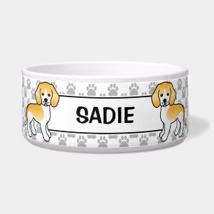 Lemon And White Beagle Cute Cartoon Dog & Name