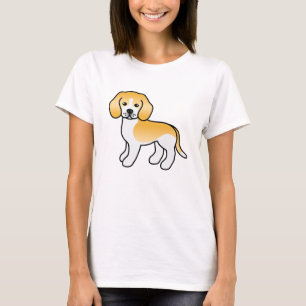 Lemon And White Cute Cartoon Beagle Dog T-Shirt