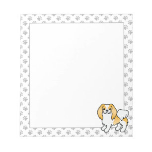 Lemon And White Japanese Chin Cartoon Dog Notepad