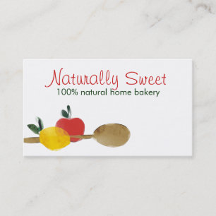 lemon apple spoon baking bakery business cards