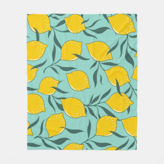 Lemon Art Fashion Abstract Seamless Fleece Blanket