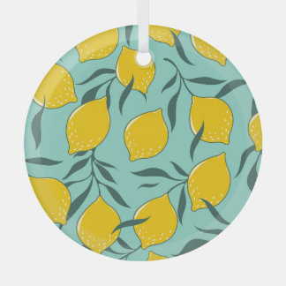 Lemon Art Fashion Abstract Seamless Glass Tree Decoration