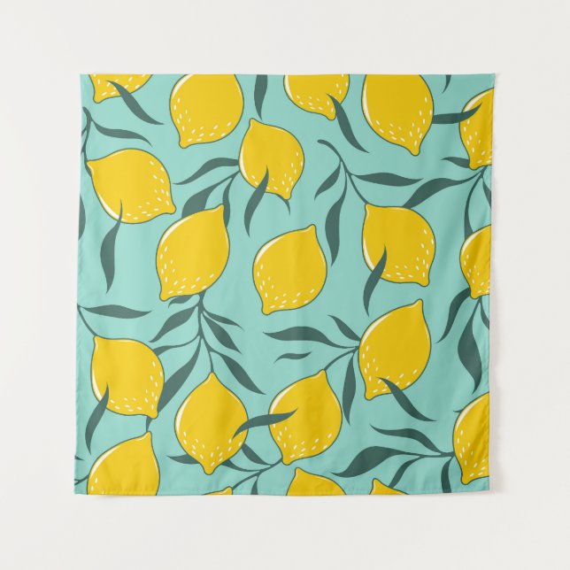 Lemon Art Fashion Abstract Seamless Tapestry (Front)