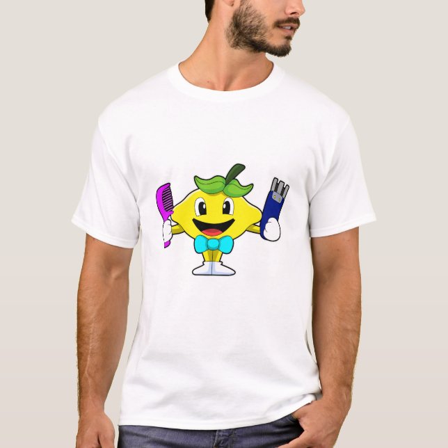 Lemon as Hairdresser with Comb & Razor T-Shirt (Front)