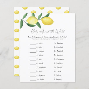Lemon - Baby around the world Baby Shower Game