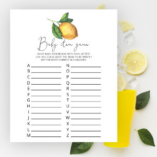 Lemon baby shower Baby Item Game