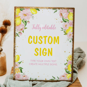 Lemon Baby Shower Birthday Party Table Sign