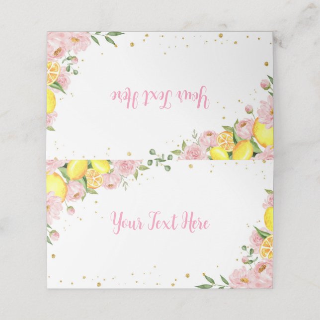 Lemon Baby Shower Birthday Place Card (Outside Unfolded)