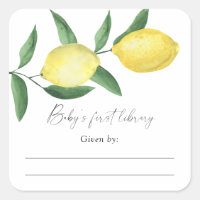 Lemon - Baby Shower bookplate, books for baby