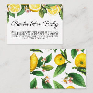 Lemon Baby Shower Books For Baby  Enclosure Card