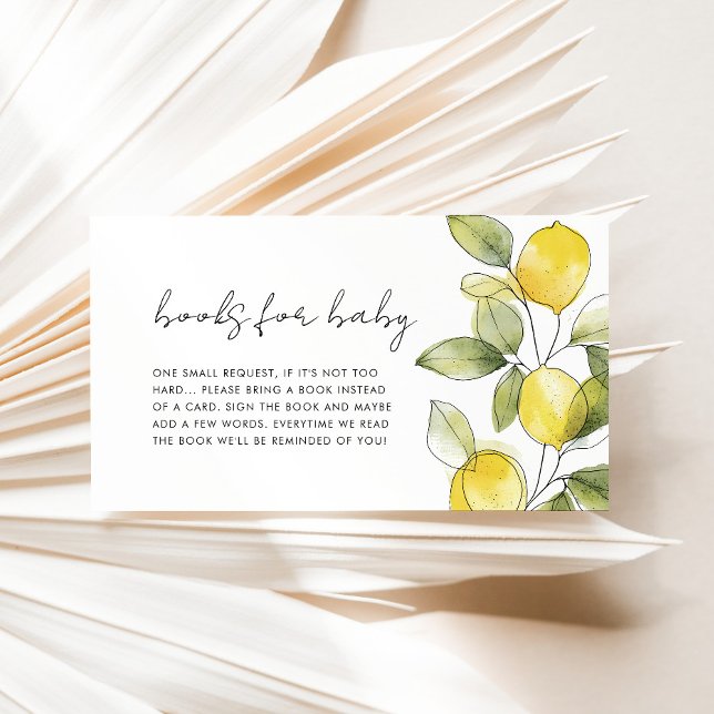 Lemon Baby Shower Books for Baby Enclosure Card (Creator Uploaded)