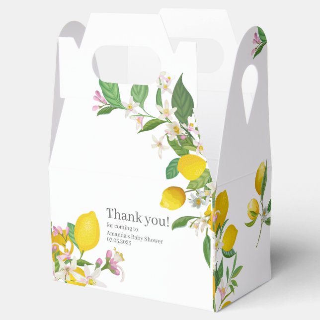 Lemon Baby Shower, Ciao Baby, Italian Theme  Favour Box (Opened)