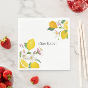 Lemon Baby Shower, Ciao Baby, Italian Theme  Napkin