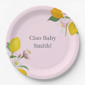 Lemon Baby Shower, Ciao Baby, Italian Theme  Paper Plate