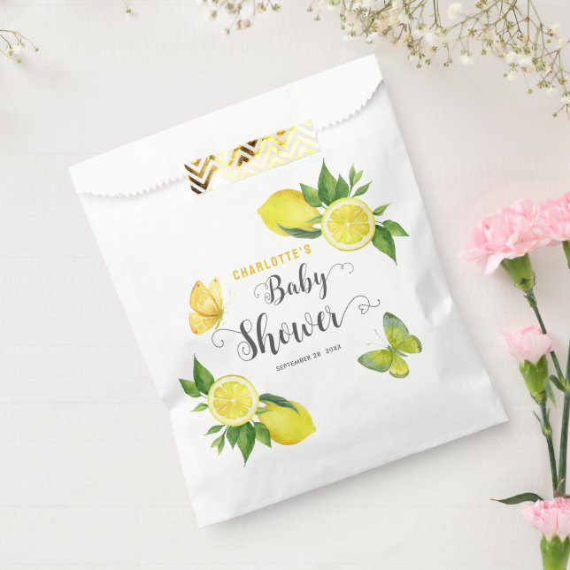 Lemon Baby Shower Cute Citrus Personalised Party Favour Bags (Sealed)